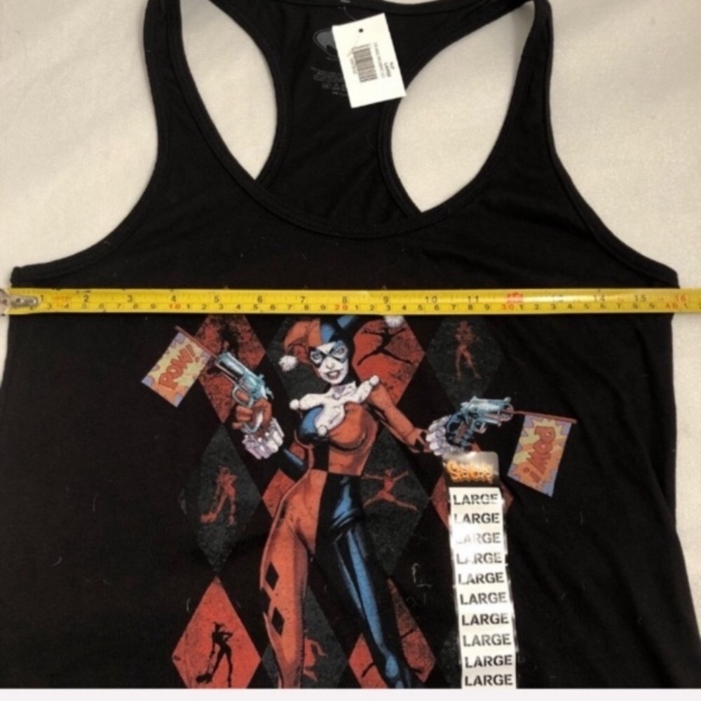DC Comics Harley Quinn black multicolor tank top L - Picture 9 of 11